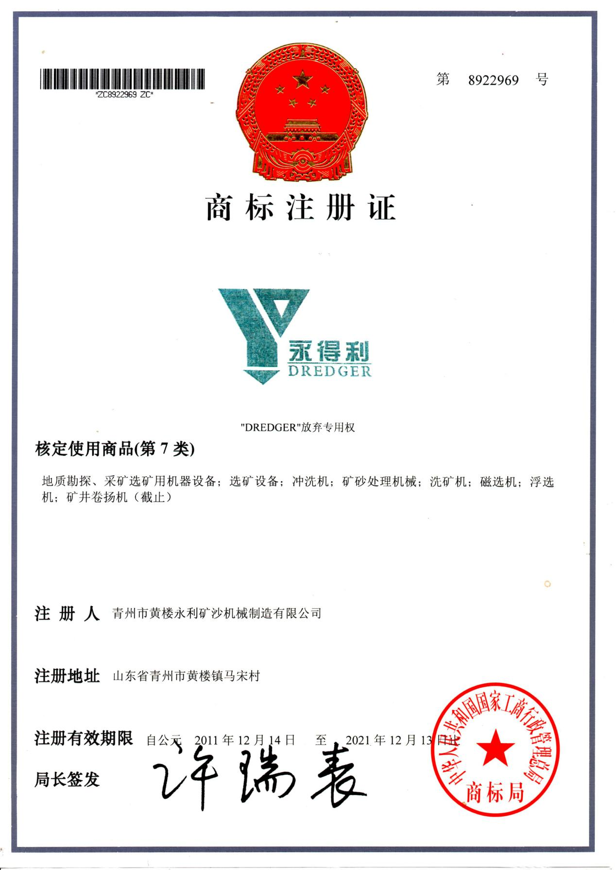商标注册证